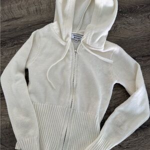 Frankie's Bikinis White Hooded jacket
